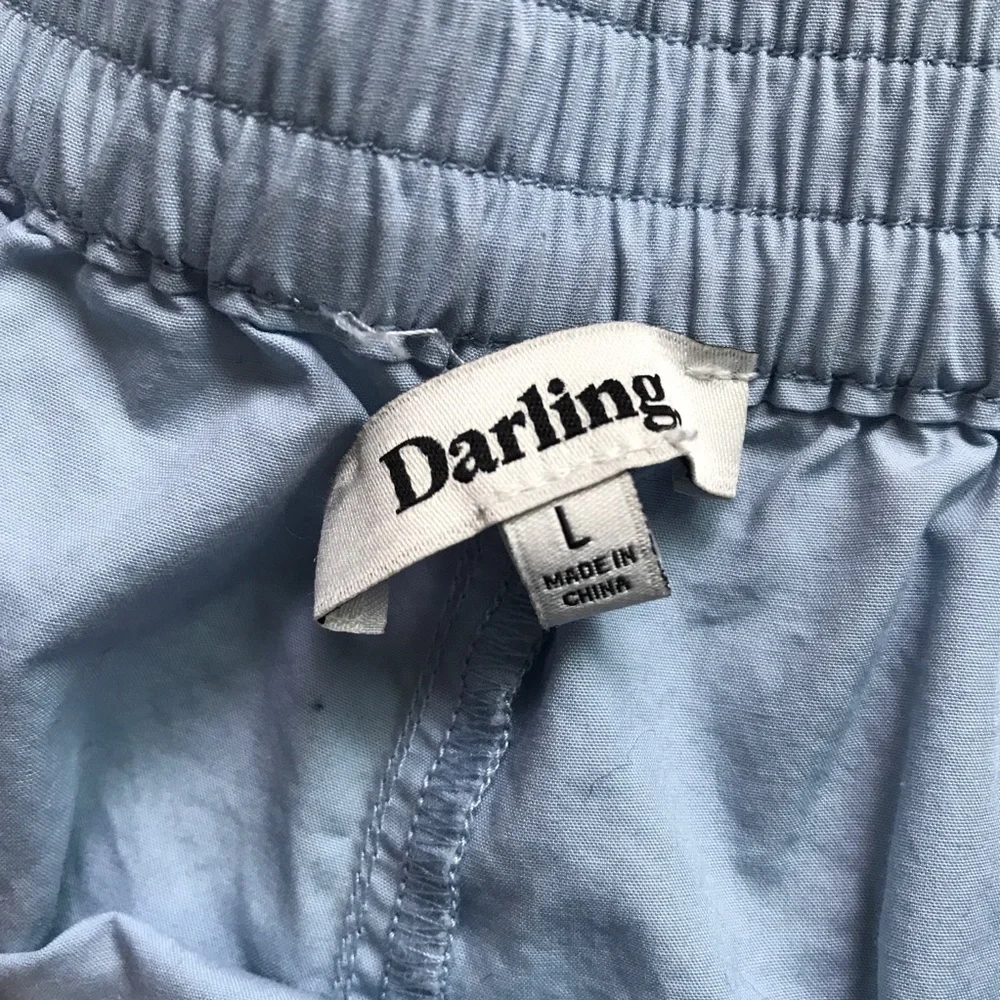 DARLING MATCHING SHORT SET BLUE POPLIN CAMP SHIRT M/L